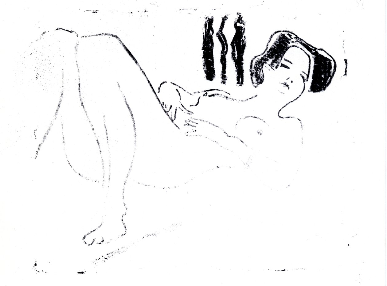 Liggende kvinnelig naken av Ernst Ludwig Kirchner