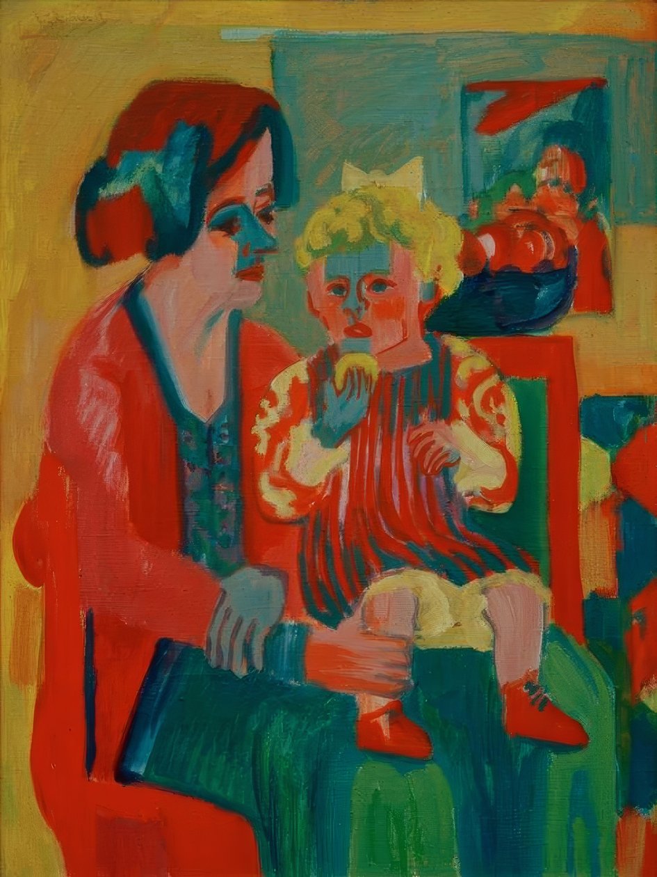 Jente med barn av Ernst Ludwig Kirchner