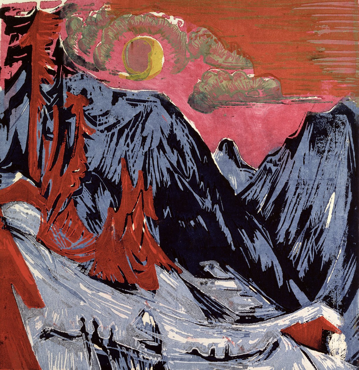 Fjell om vinteren, 1919 av Ernst Ludwig Kirchner