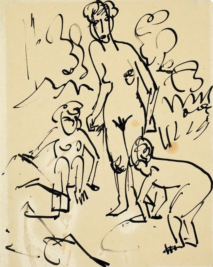 Mor og barn av Ernst Ludwig Kirchner