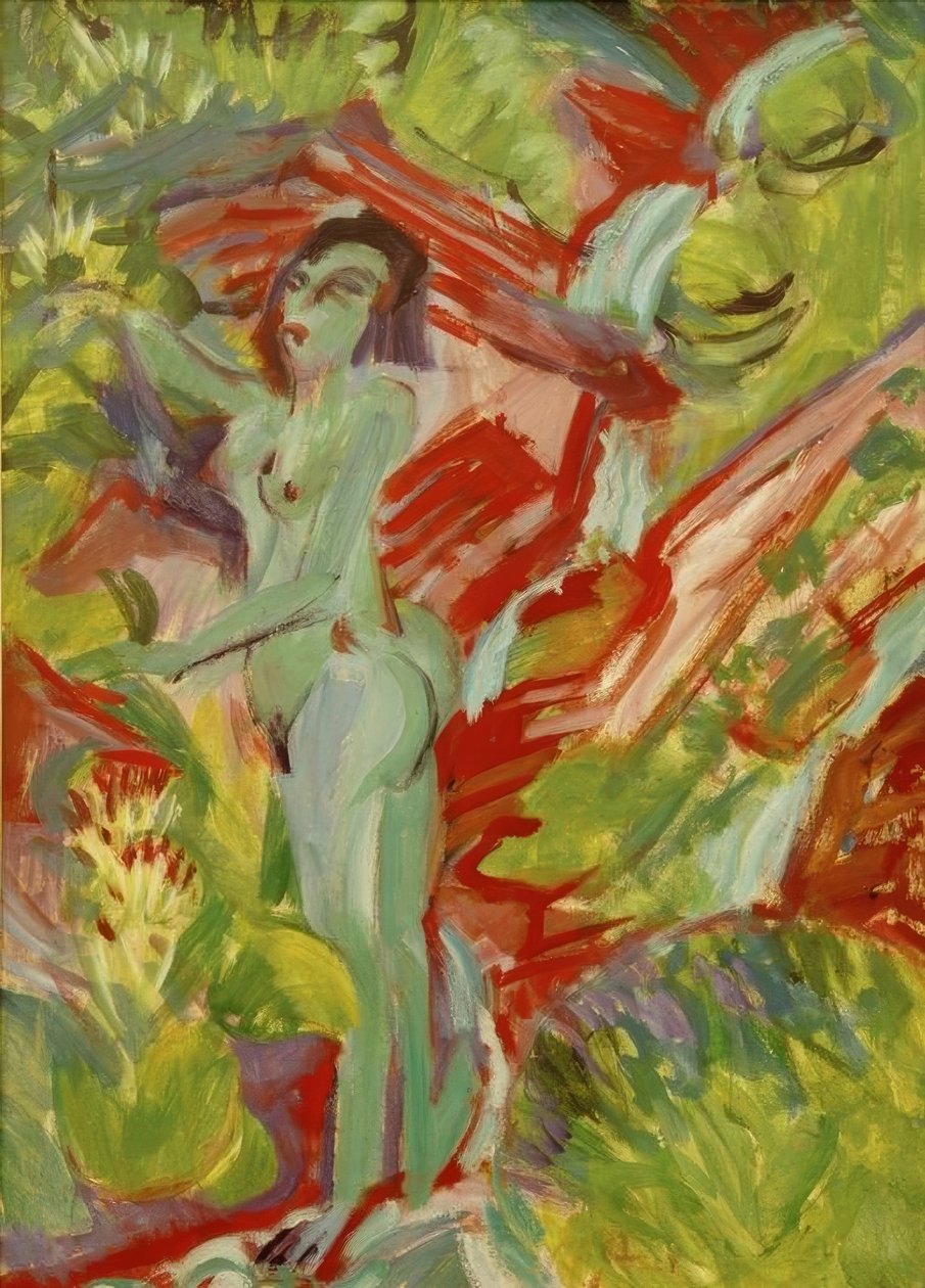 Naken kvinne ved kilden av Ernst Ludwig Kirchner