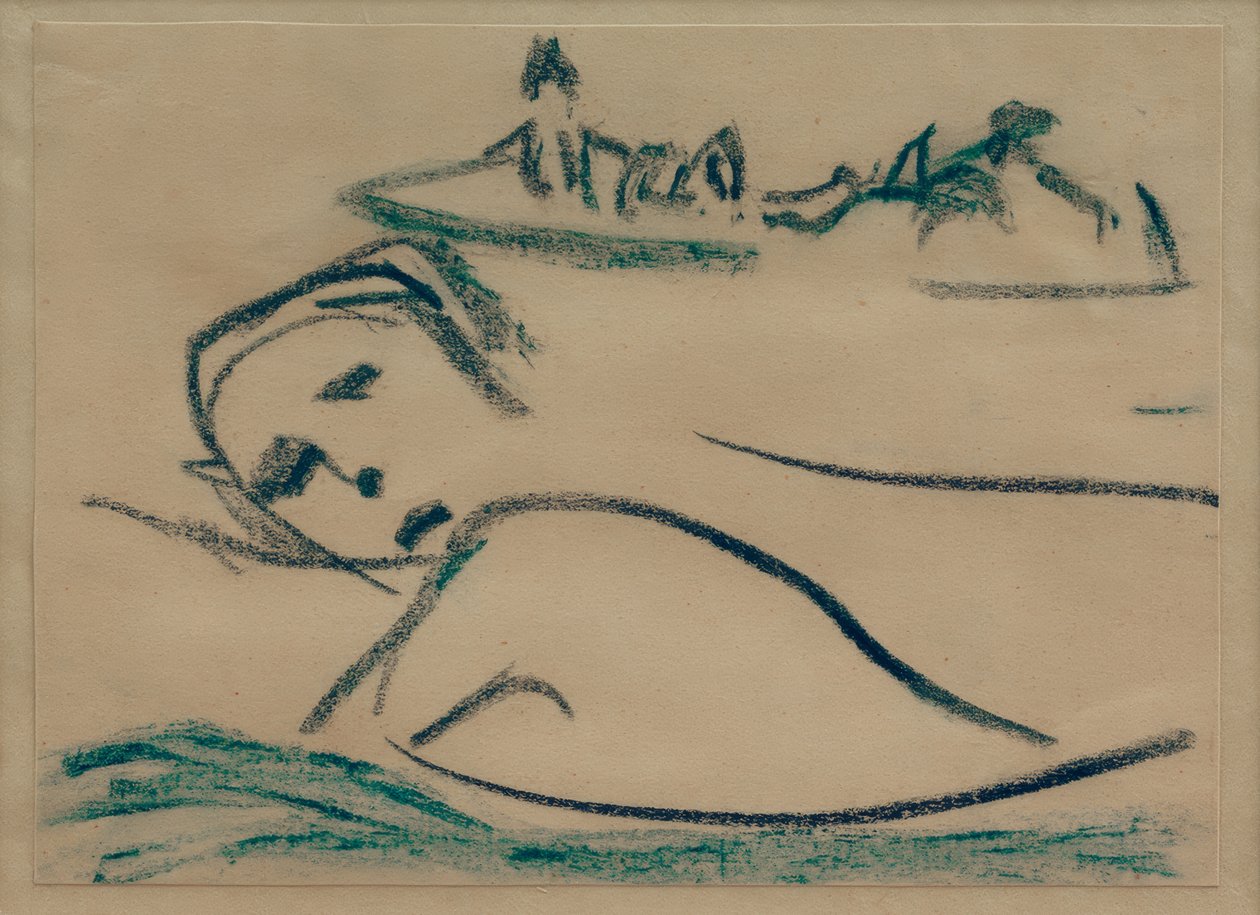 Uten tittel (jente, svømming) av Ernst Ludwig Kirchner