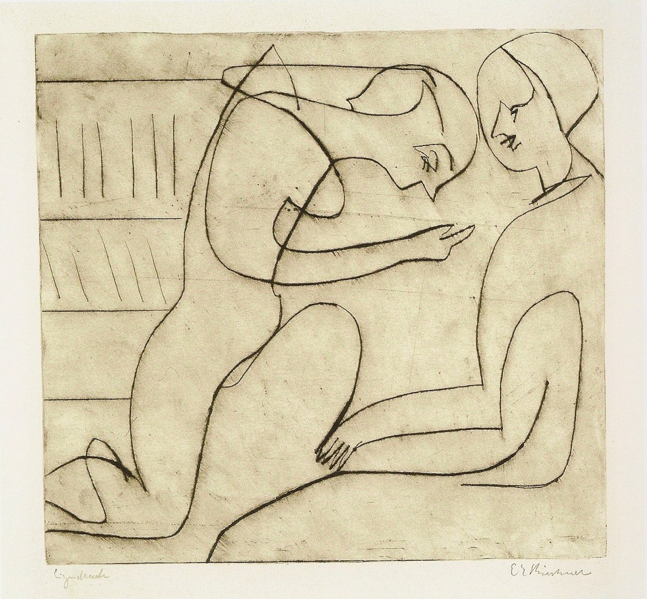 Par på biblioteket av Ernst Ludwig Kirchner
