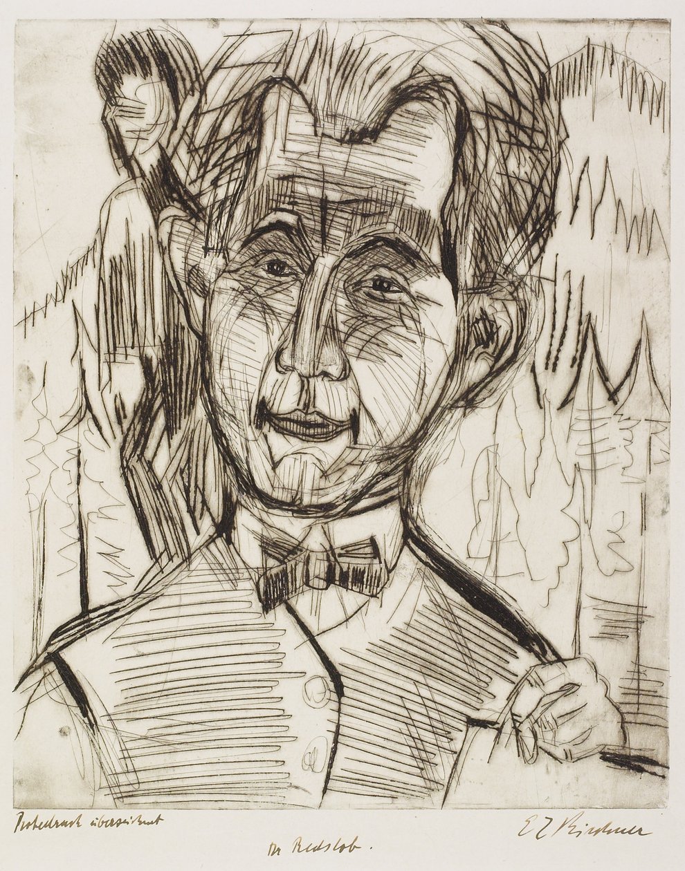 Portrett av Dr. Redslob, 1924 av Ernst Ludwig Kirchner