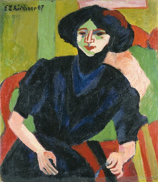 Portrett av en kvinne av Ernst Ludwig Kirchner
