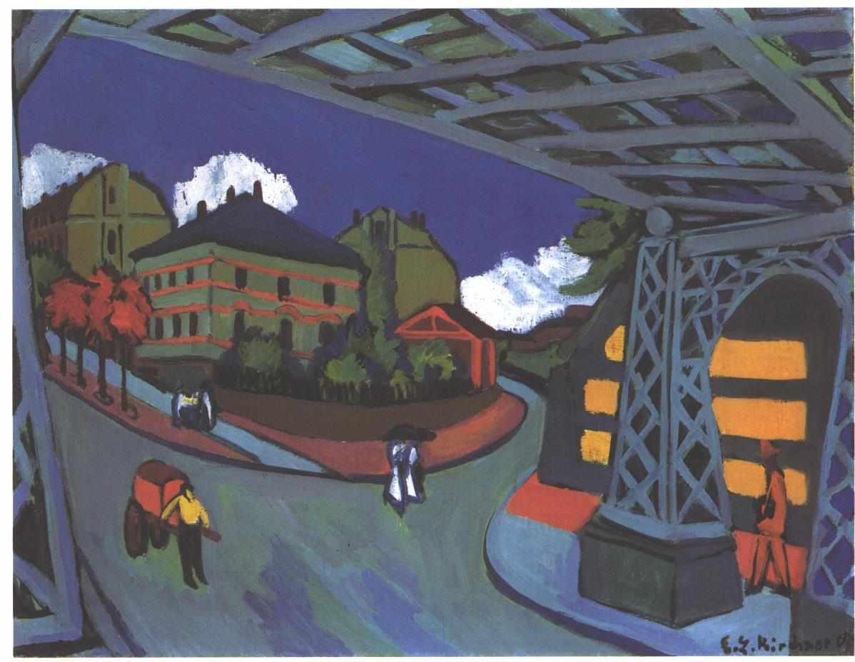 Jernbanegang i Dresden av Ernst Ludwig Kirchner