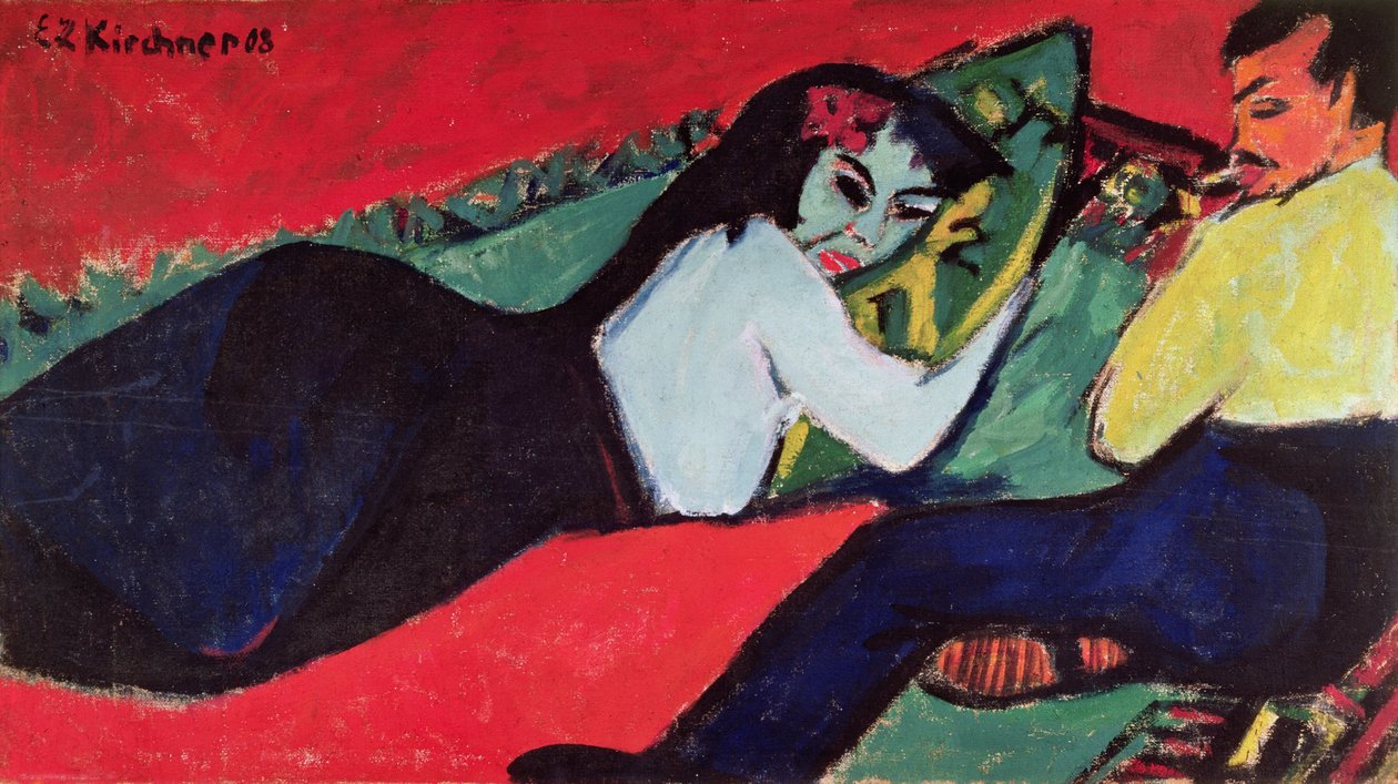 Liggende kvinne av Ernst Ludwig Kirchner