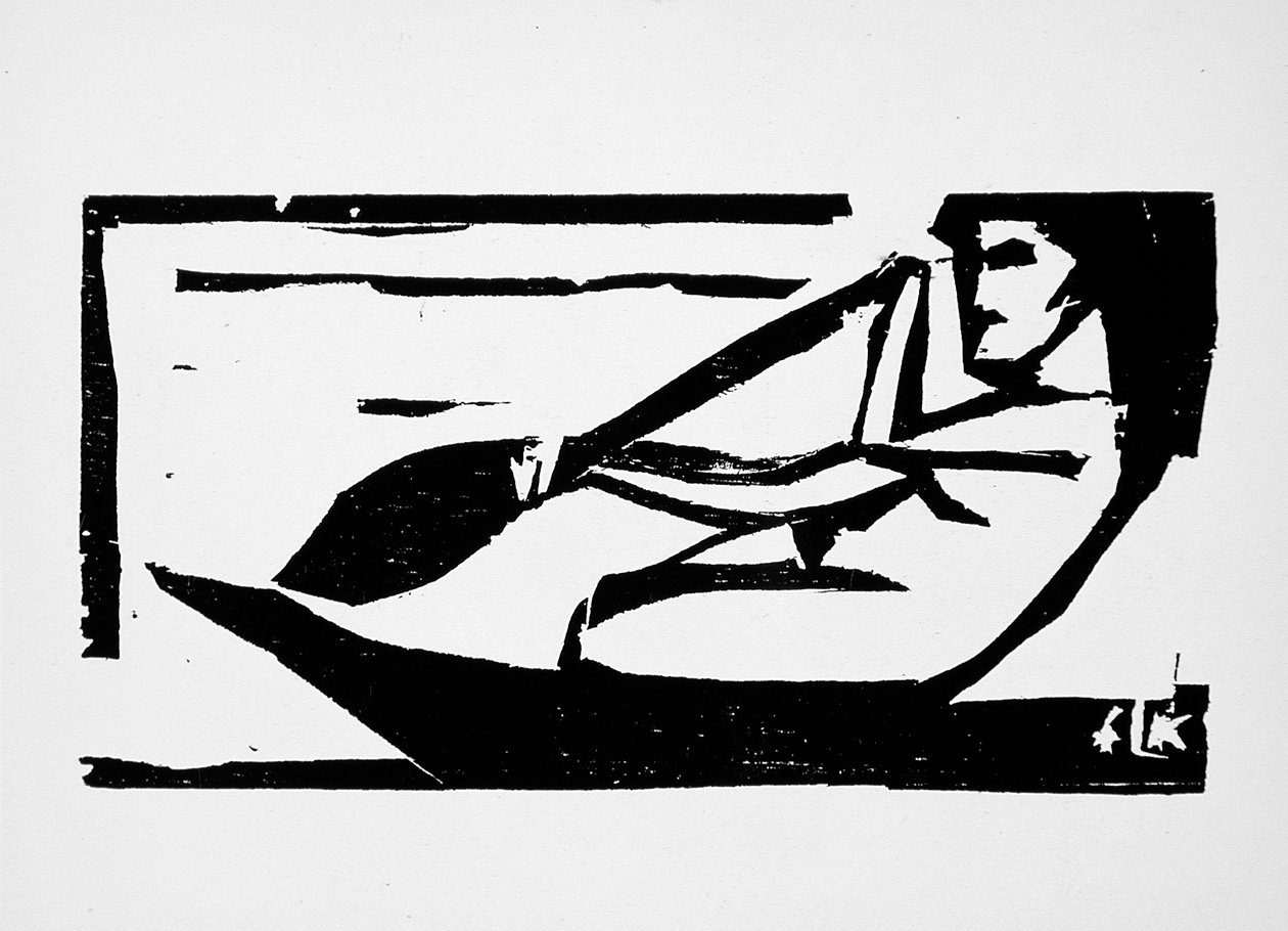 Samoansk kvinne roing, 1910 av Ernst Ludwig Kirchner