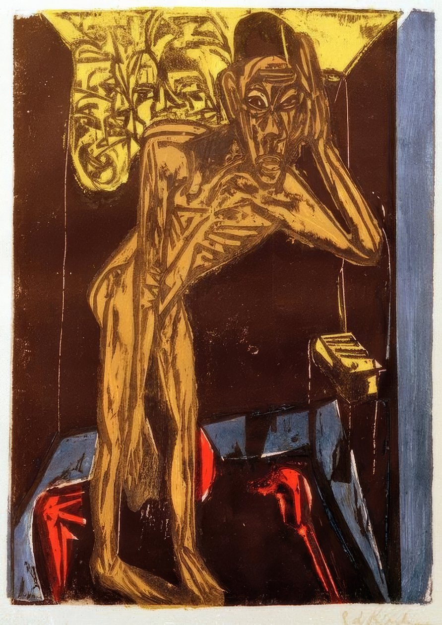 Schlemihl i ensomheten i rommet av Ernst Ludwig Kirchner