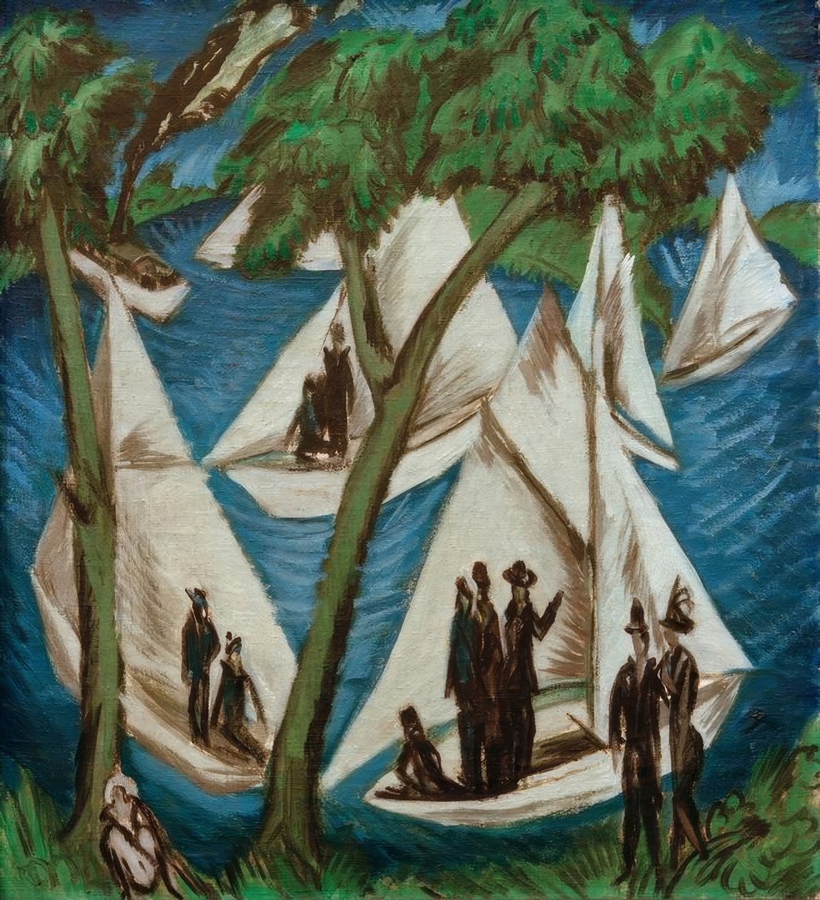 Seilbåter nær Grünau av Ernst Ludwig Kirchner