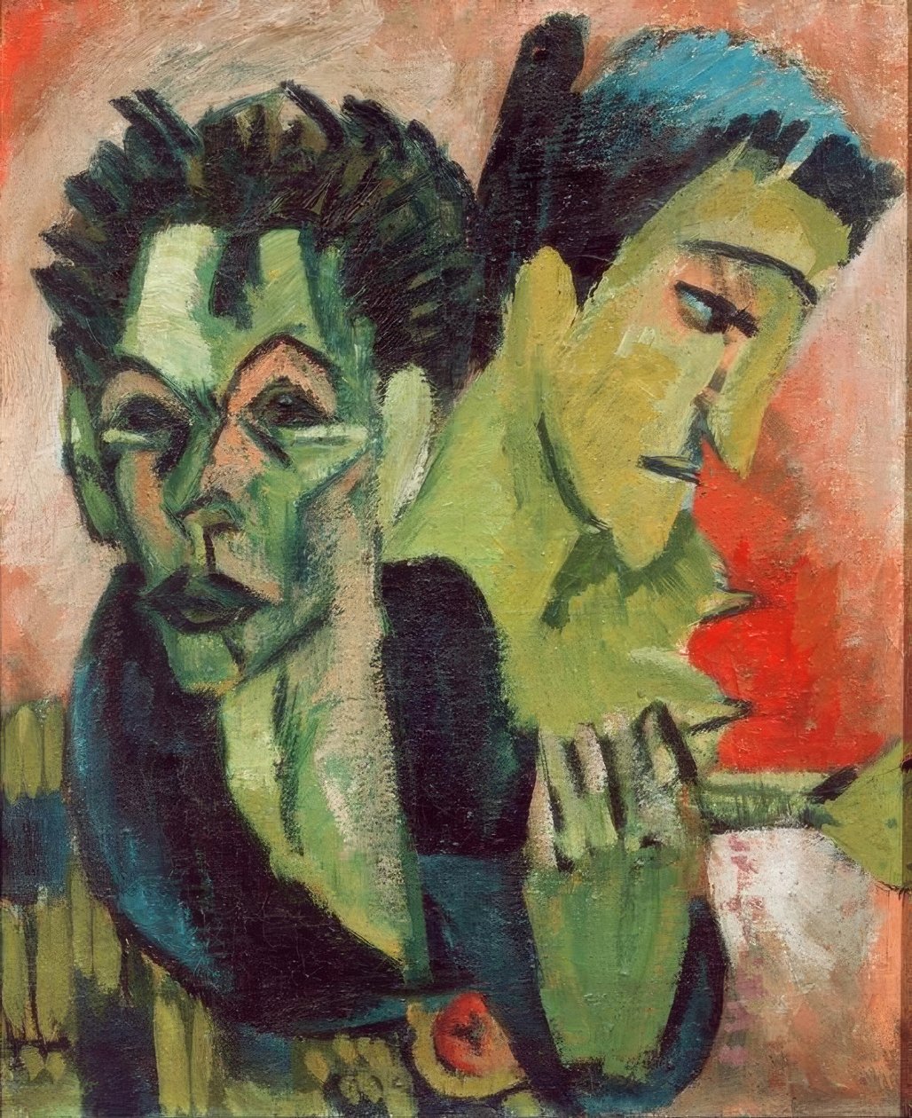 Selvportrett med jente av Ernst Ludwig Kirchner