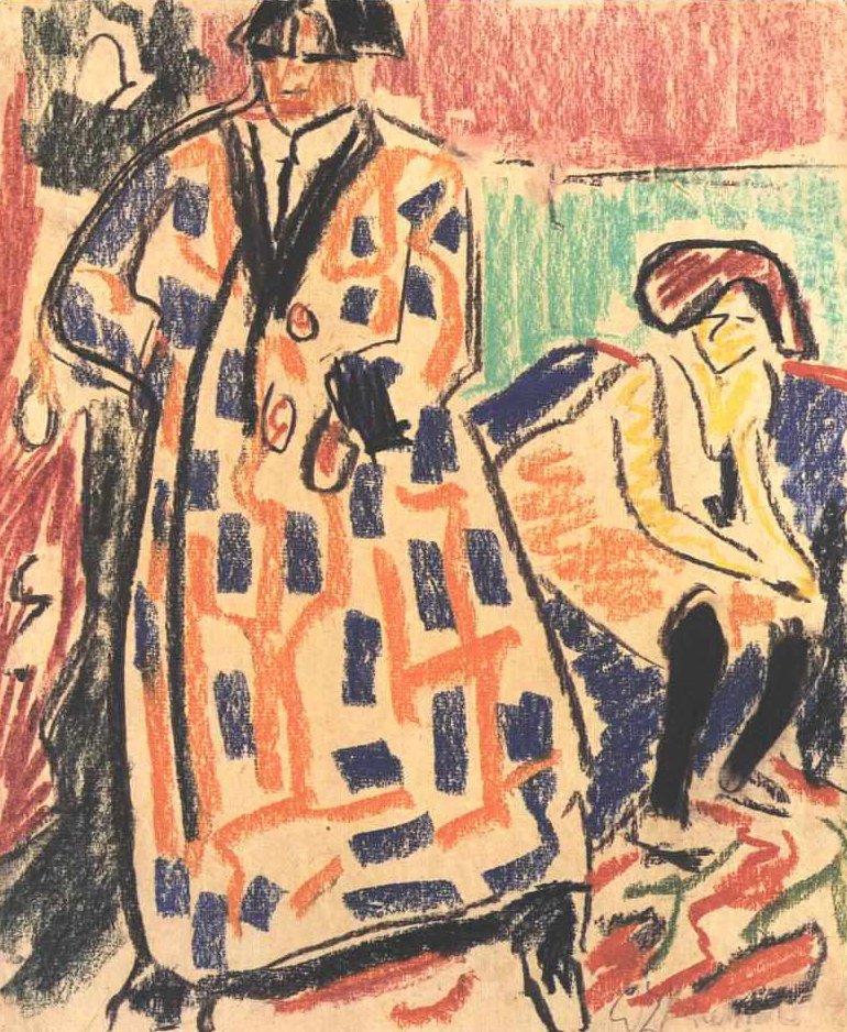 Selvportrett med modell av Ernst Ludwig Kirchner