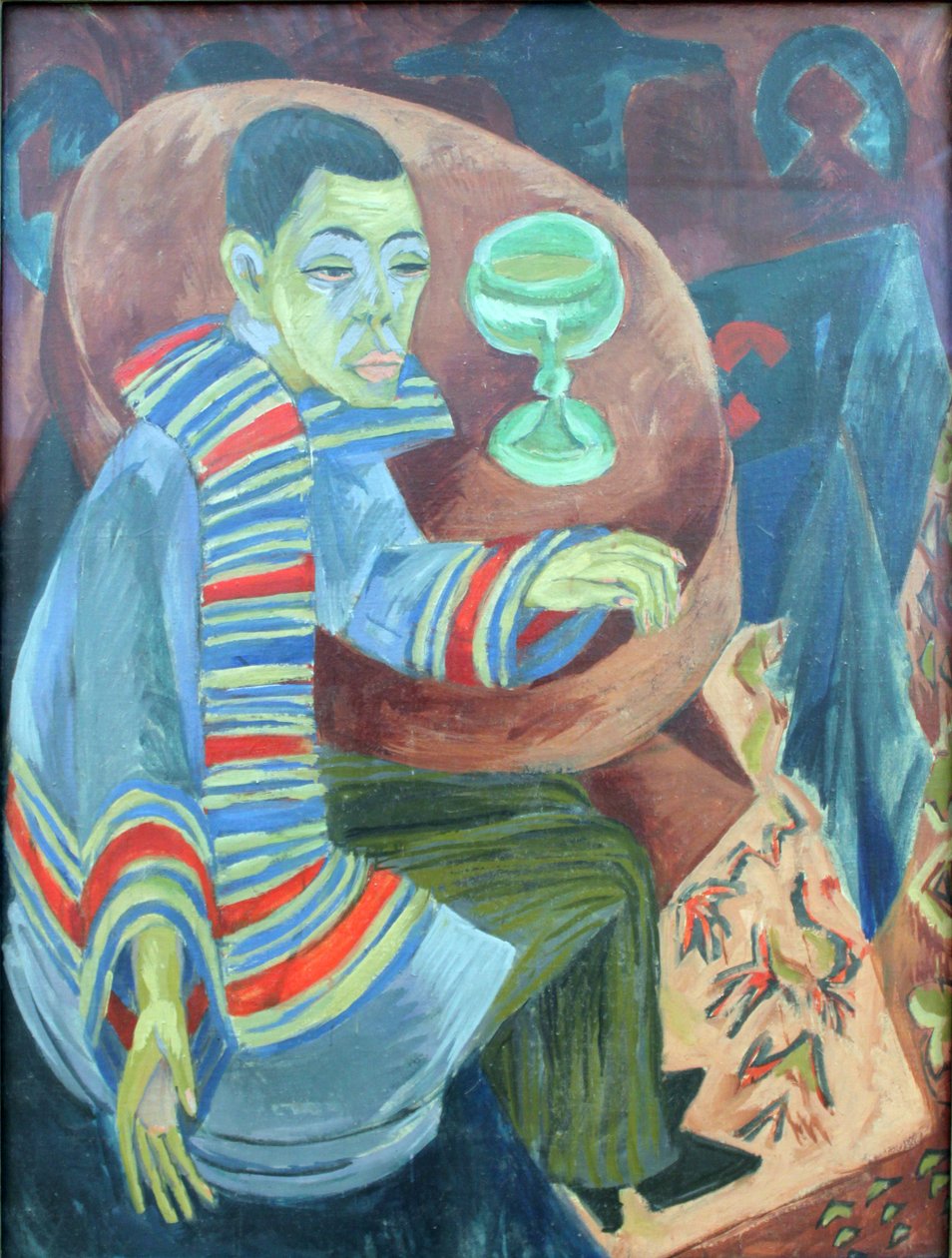 Selvportrett som drikker av Ernst Ludwig Kirchner