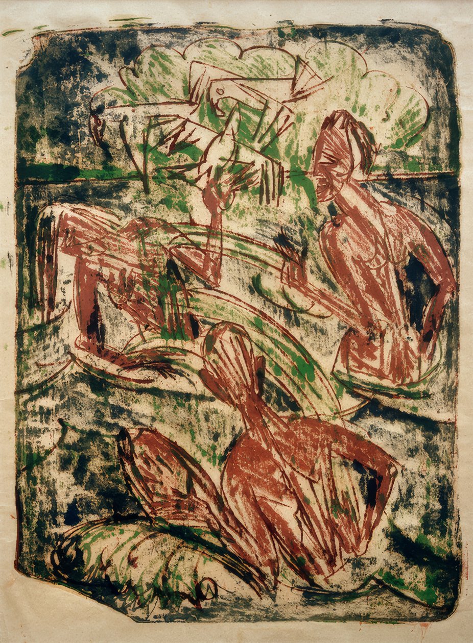 Sprutende bading av Ernst Ludwig Kirchner