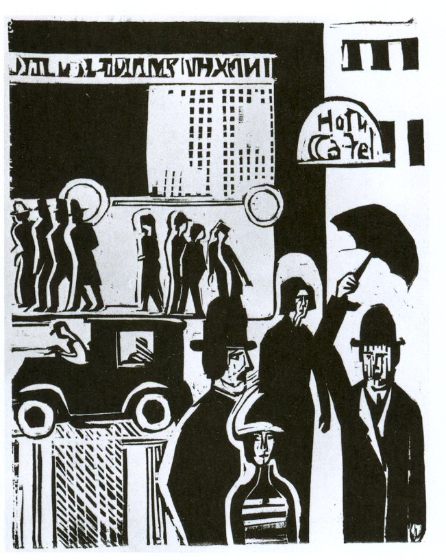 Veien i regnet av Ernst Ludwig Kirchner