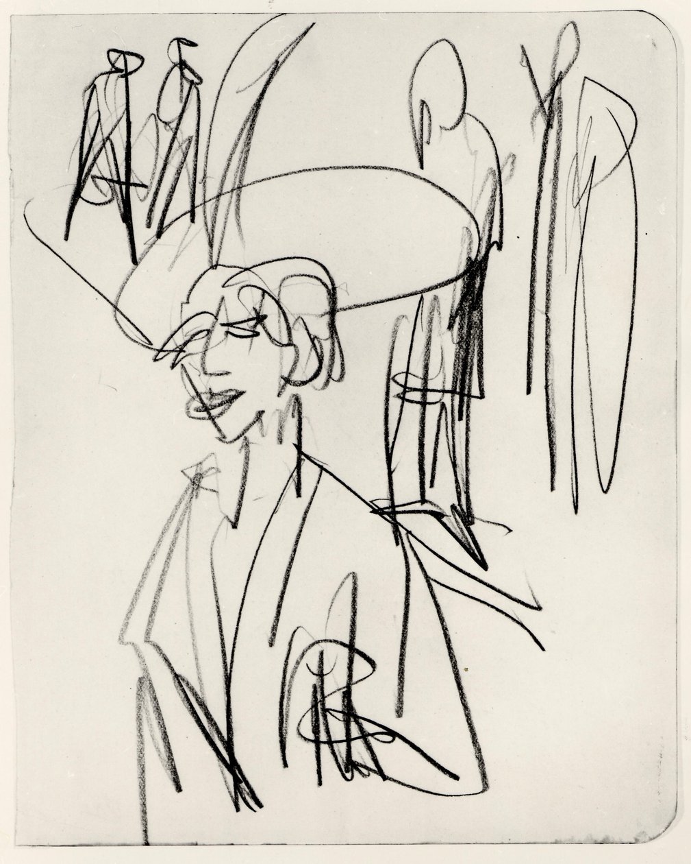 Studie av den røde kokotten av Ernst Ludwig Kirchner