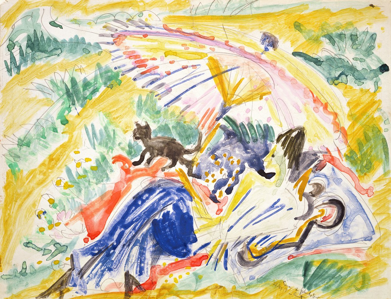 Soling, 1919 (wc over blyant på papir) av Ernst Ludwig Kirchner