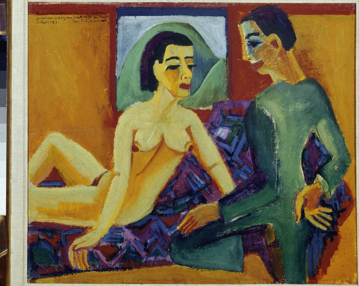 Paret - Maleri av Ernst Ludwig Kirchner (1880-1938), olje på lerret, 59x69 cm, 1923. Paris, National Museum of Modern Art Centre Pompidou av Ernst Ludwig Kirchner
