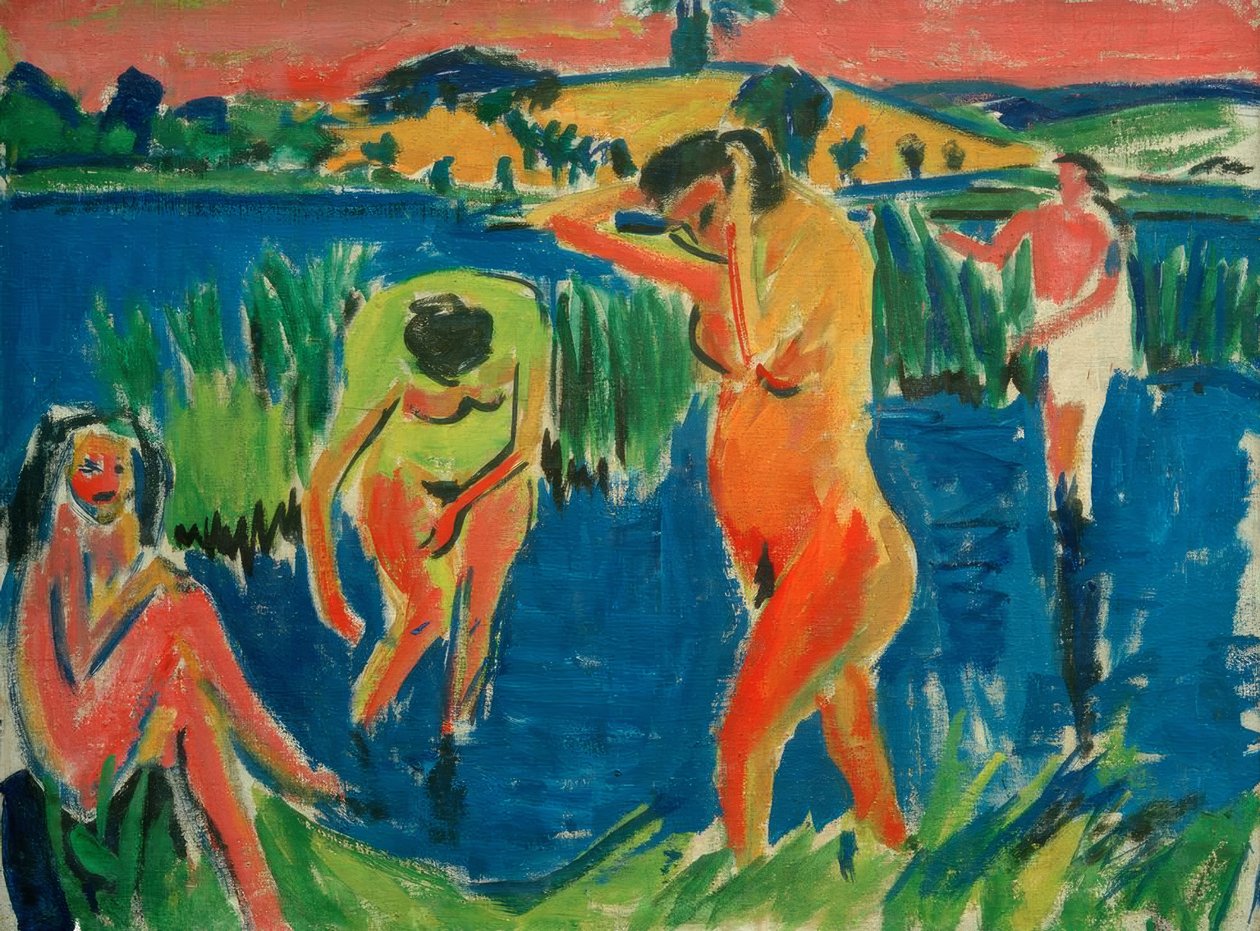 Fire badende av Ernst Ludwig Kirchner