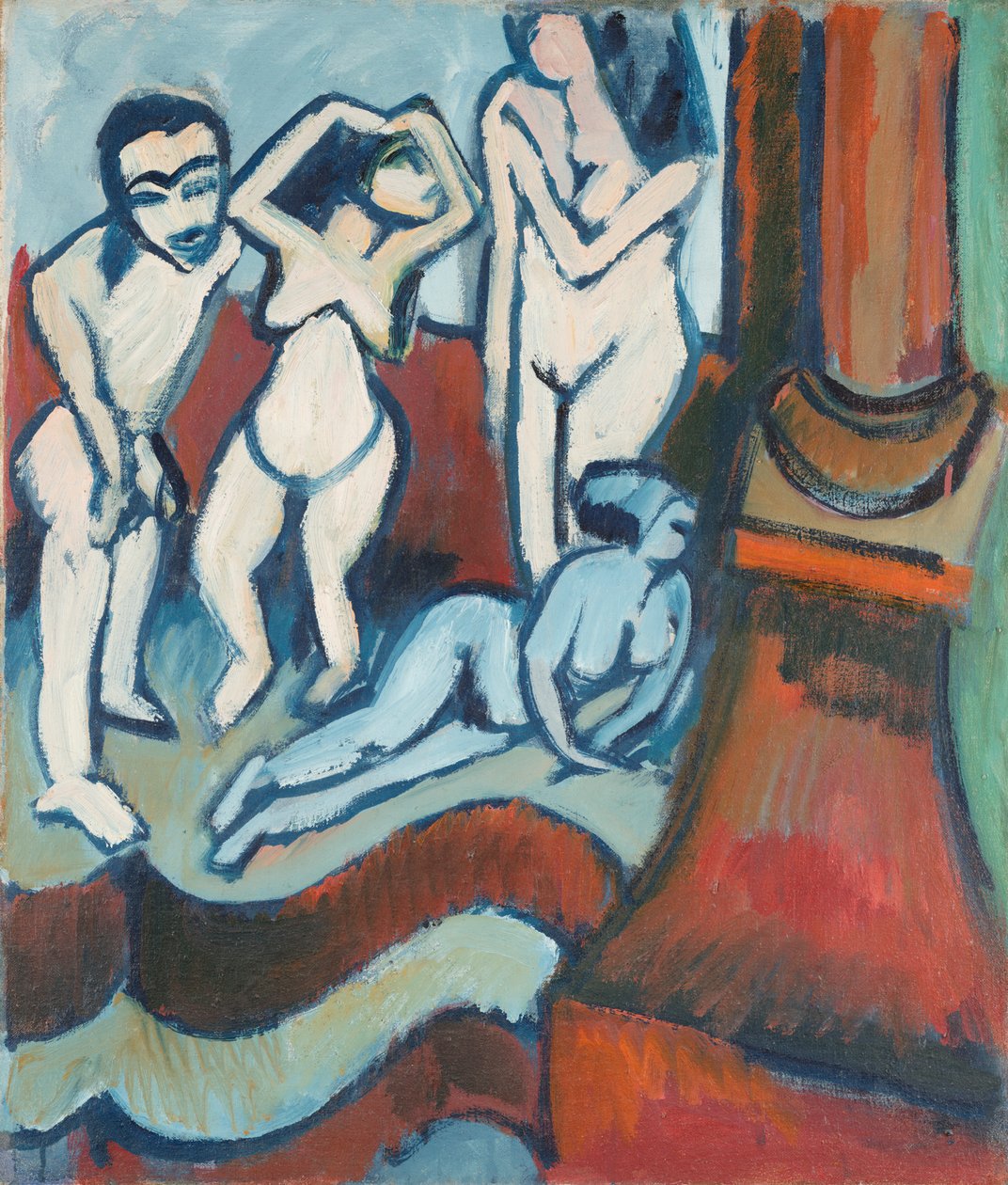 Fire treskulpturer av Ernst Ludwig Kirchner