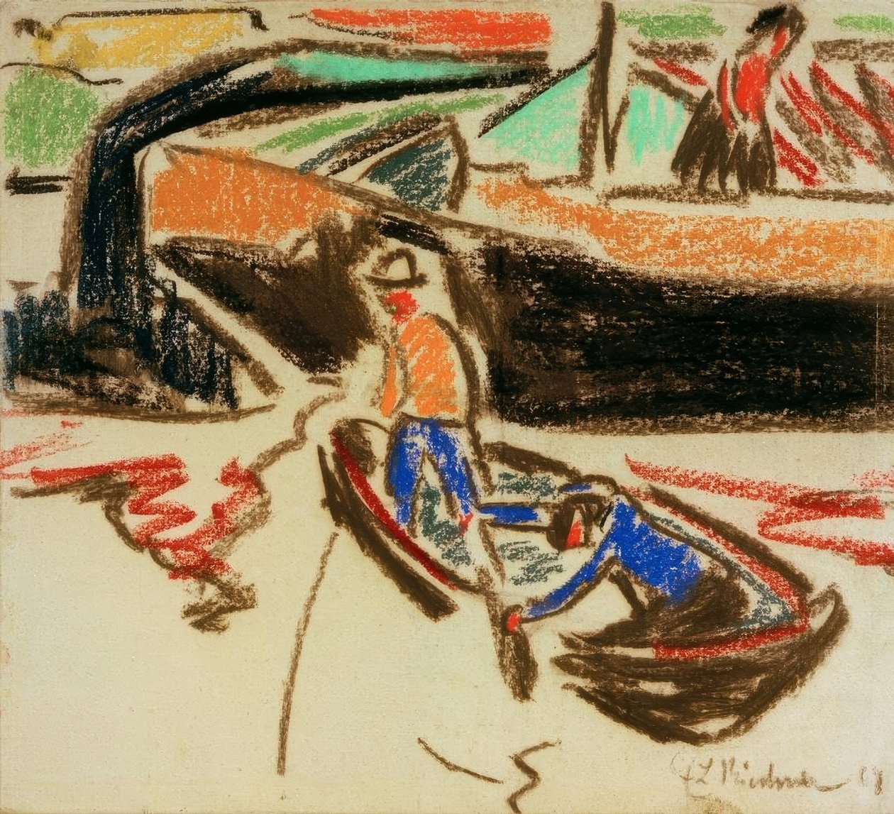 Lekter og jolle av Ernst Ludwig Kirchner