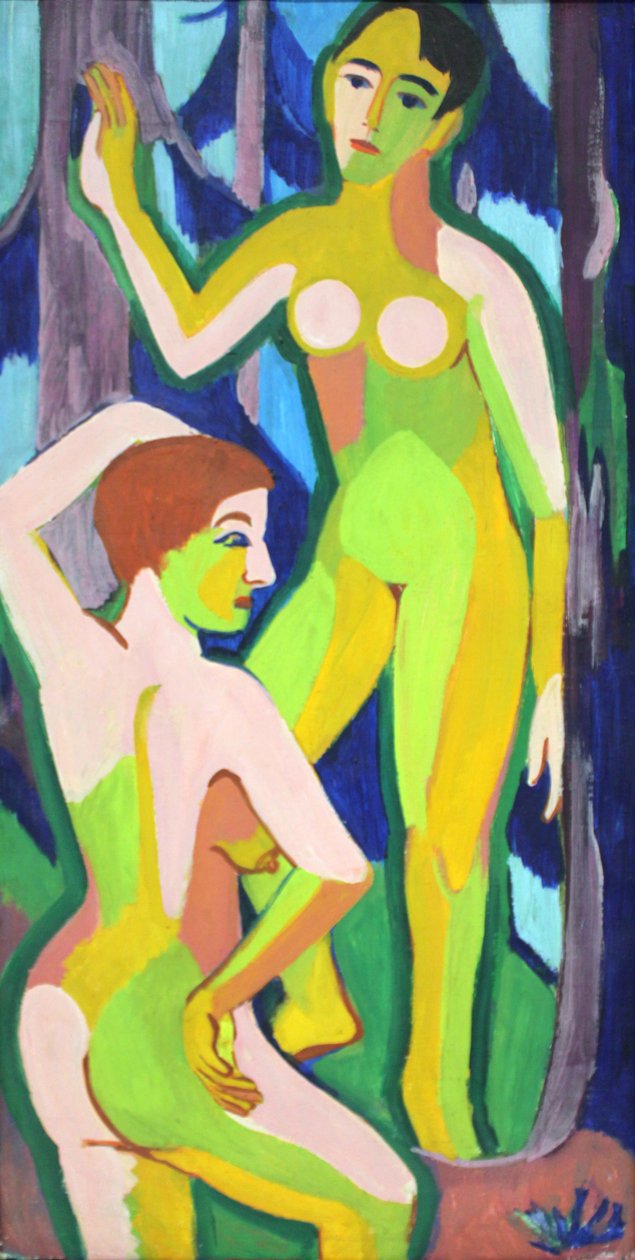 To nakenbilder i skogen av Ernst Ludwig Kirchner