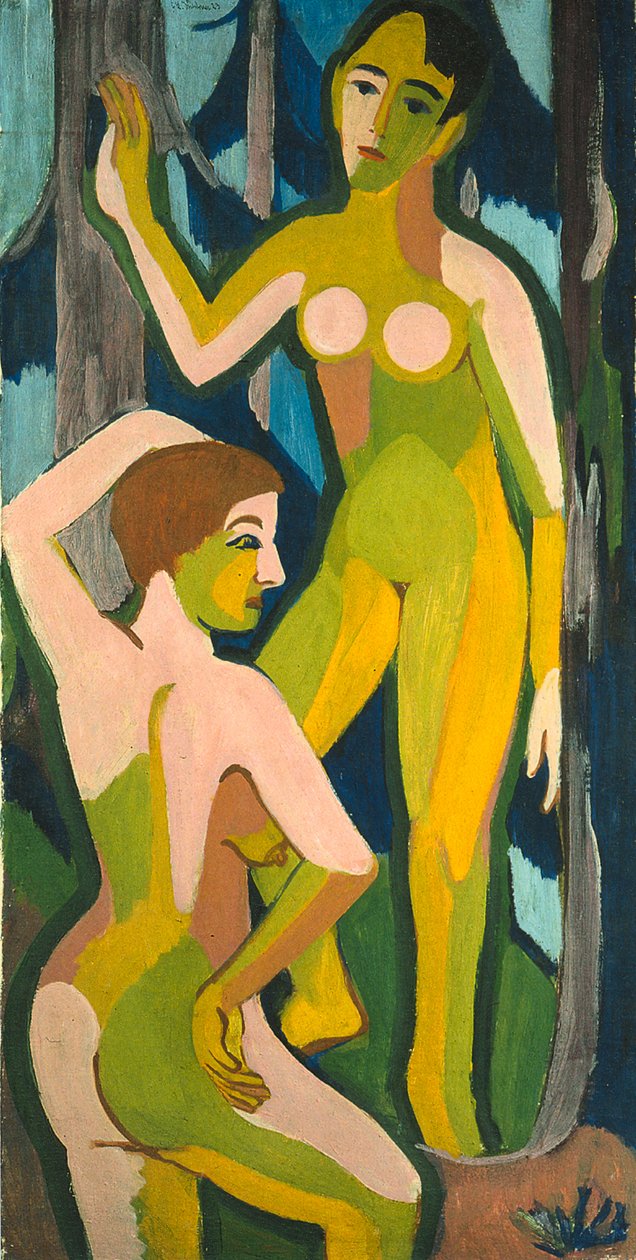To nakenbilder i skogen av Ernst Ludwig Kirchner