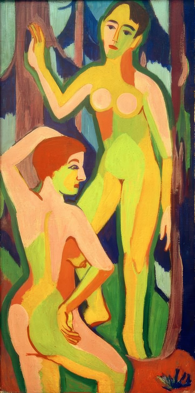 To akter i skogen II av Ernst Ludwig Kirchner
