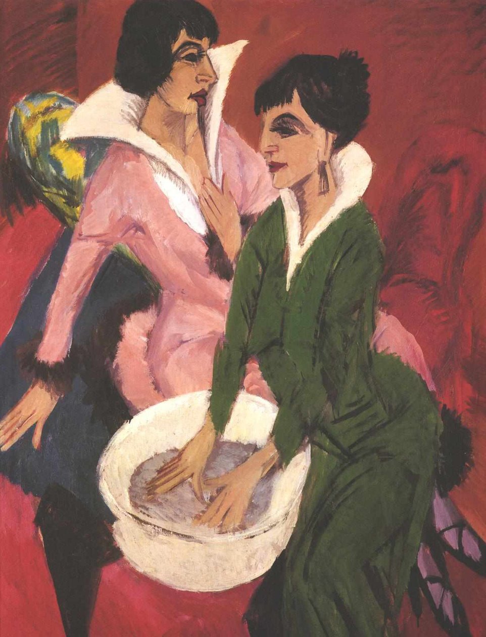 To kvinner med vasker av Ernst Ludwig Kirchner