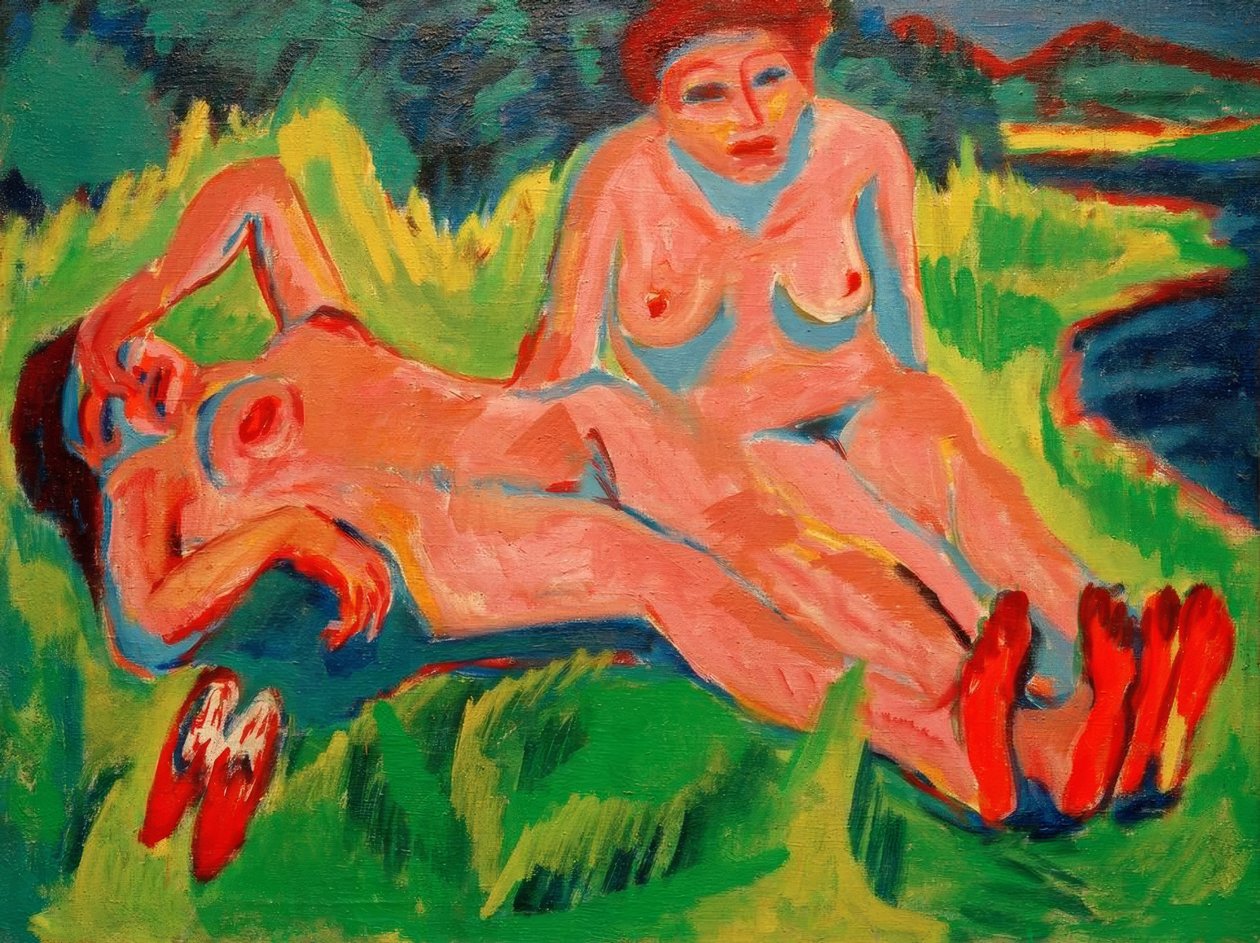 To rosa nakenbilder ved sjøen av Ernst Ludwig Kirchner