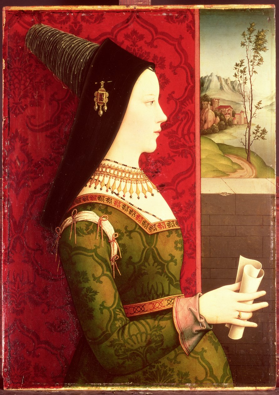 Maria av Burgund (1457-82) datter av Karl den dristige, hertug av Burgund (1433-77), kone til keiser Maximilian I av Østerrike (1459-1519) og mor til kong Filip I av Spania (1478-1506) av Ernst Maler