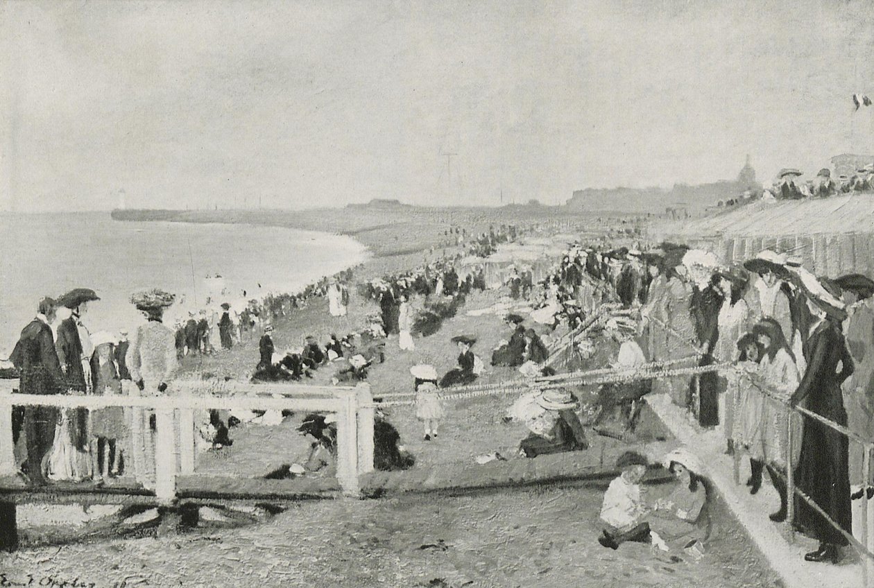 Strandleben i Dieppe av Ernst Oppler