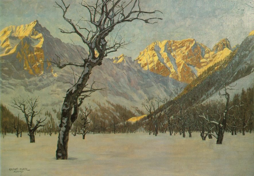 Mars morgen i Karwendel, Groer Ahornboden av Ernst Platz