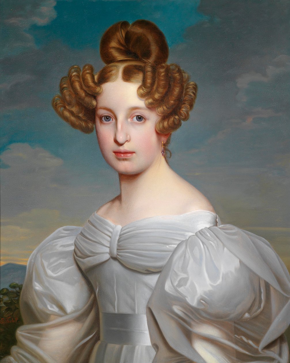 Portrett av Elise Dorothea Friederike, baronesse von Schaezler, née baronesse von Süsskind (1810–1831) av Ernst Thelott