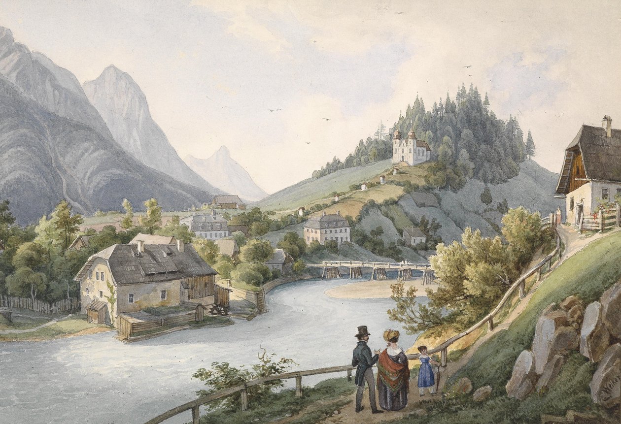 Motiv fra Bad Ischl av Ernst Welker