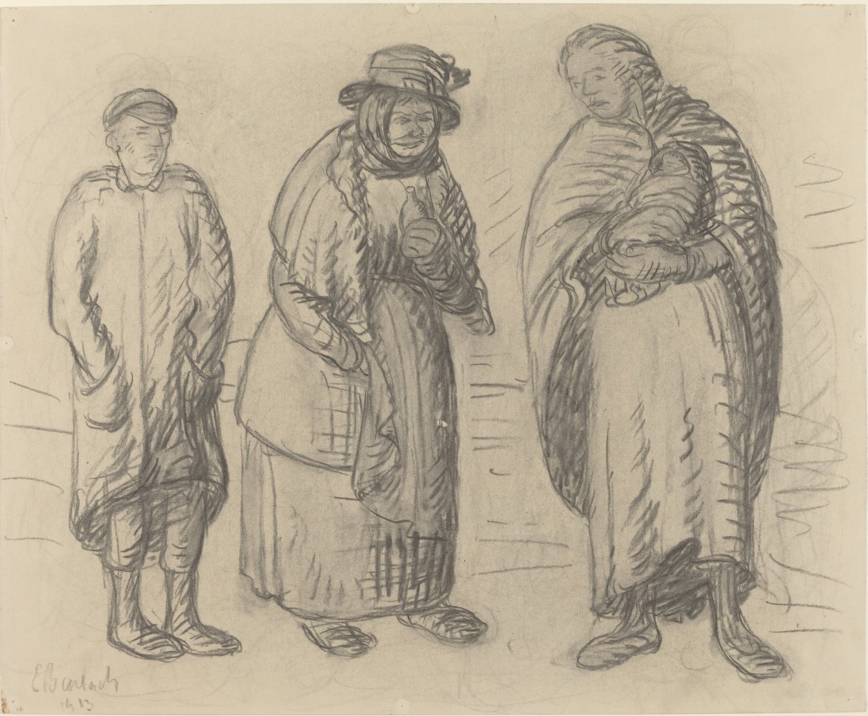 Tre figurer av Ernst Barlach