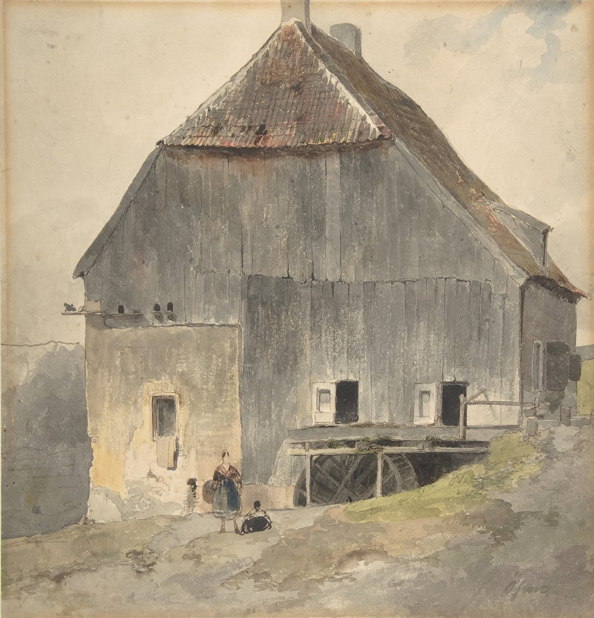 Vannmølle, ca. 1870. av Ernst Erwin Oehme