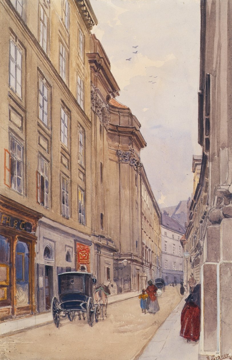 Dorotheergasse i Wien med den gamle Versatzamt av Ernst Graner