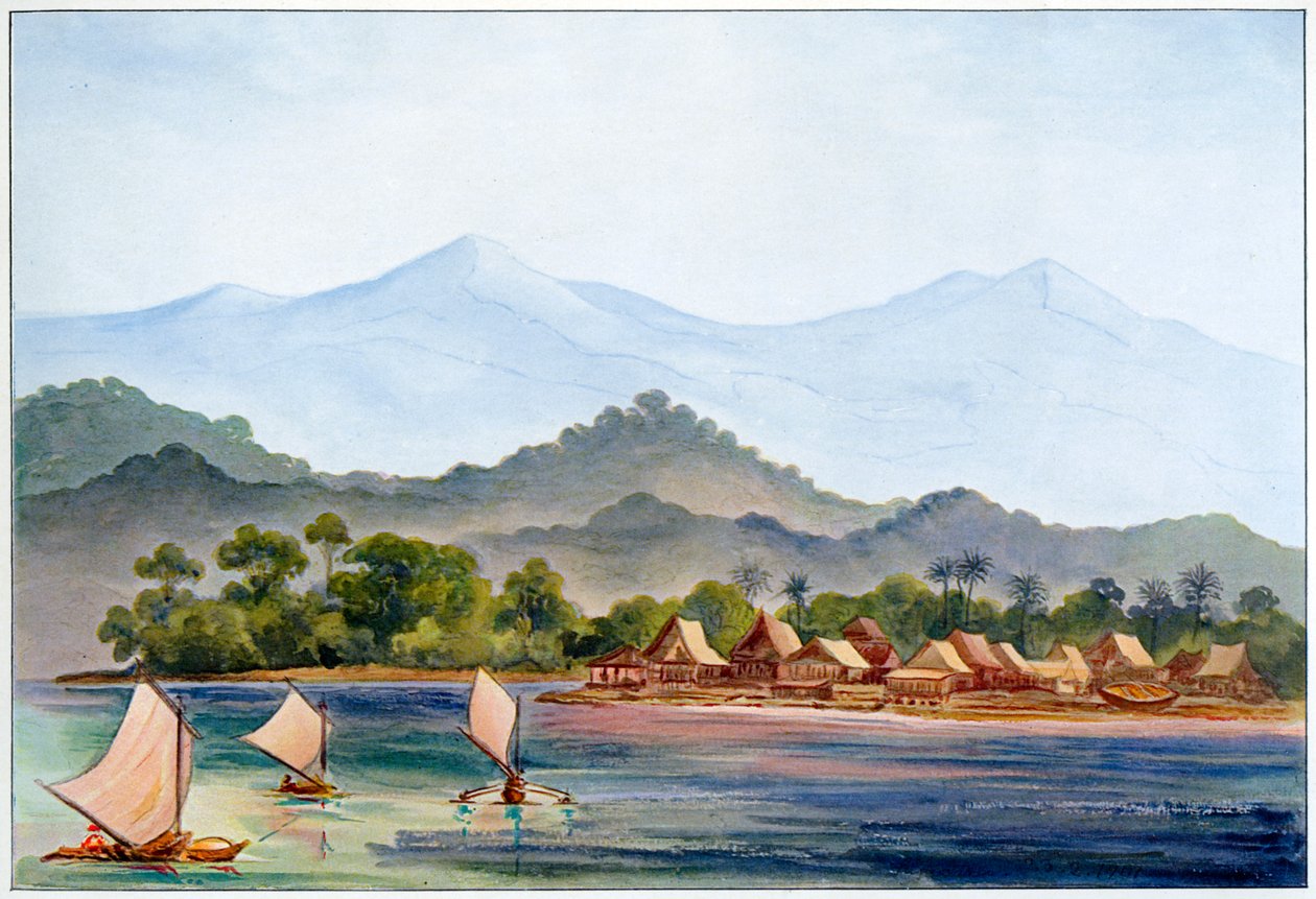 Landsby, Sumatra, Indonesia, 1906 av Ernst Haeckel