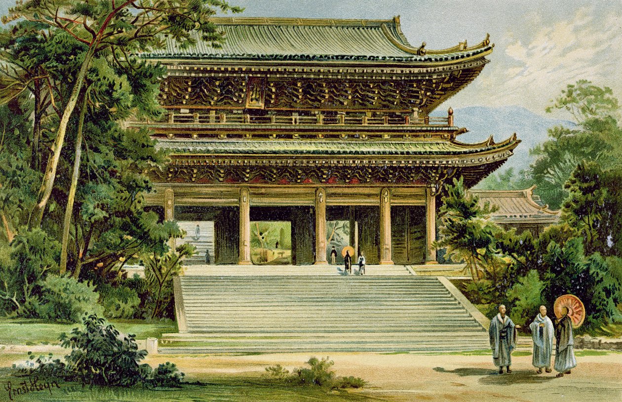 Buddhisttempel i Kyoto, Japan, fra 