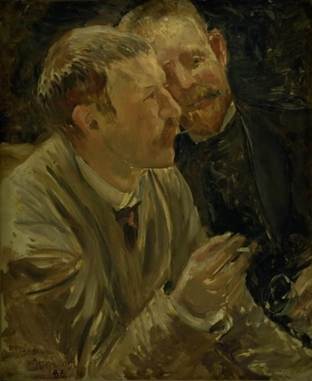 Portrett av malerne Bruno Liljefors og Alf Wallander av Ernst Josephson