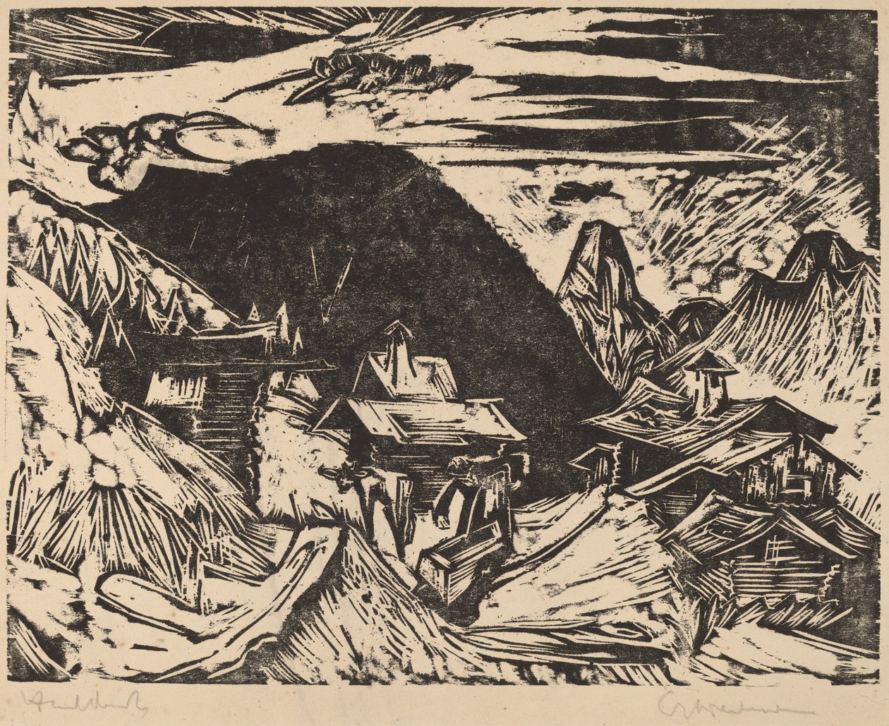 Alpebeite, 1918. av Ernst Ludwig Kirchner