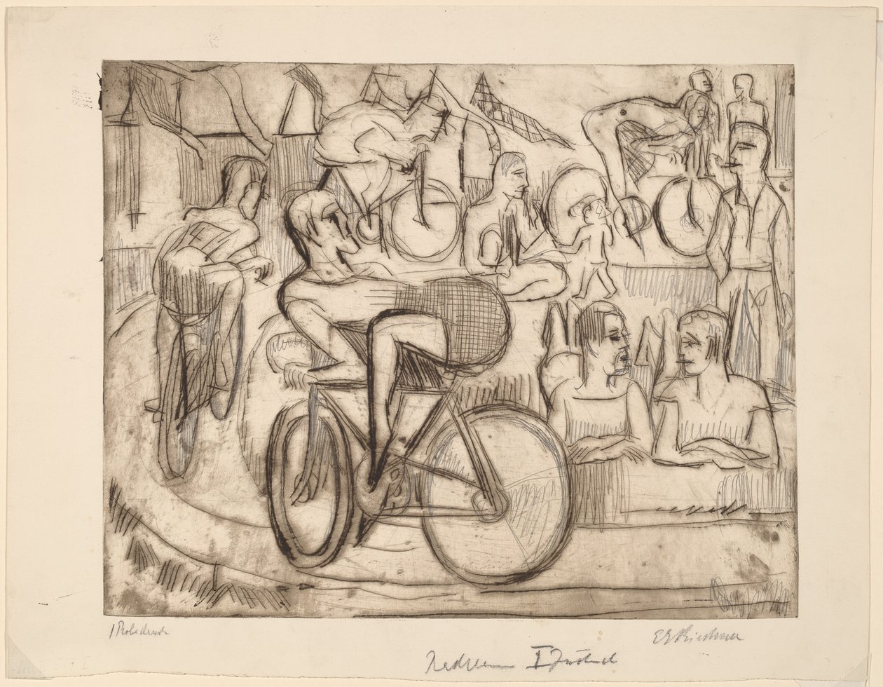Sykkelritt, 1926. av Ernst Ludwig Kirchner