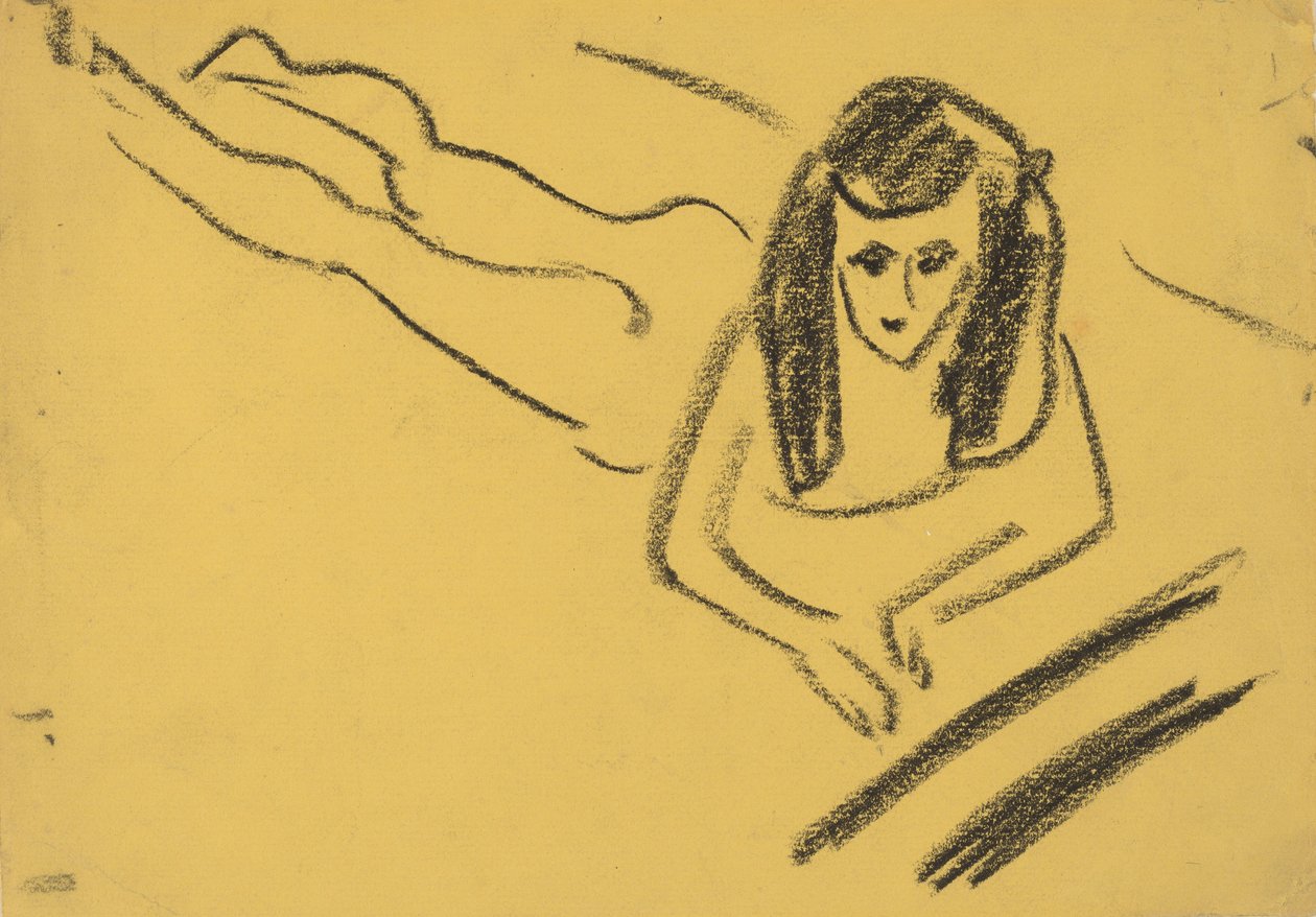 Fränzi liggende, 1910. av Ernst Ludwig Kirchner