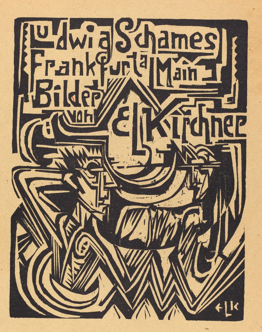 Ludwig Schames Frankfurt og hovedbilder av E L Kirchner Ludwig Schames Frankfurt..., 1919. av Ernst Ludwig Kirchner
