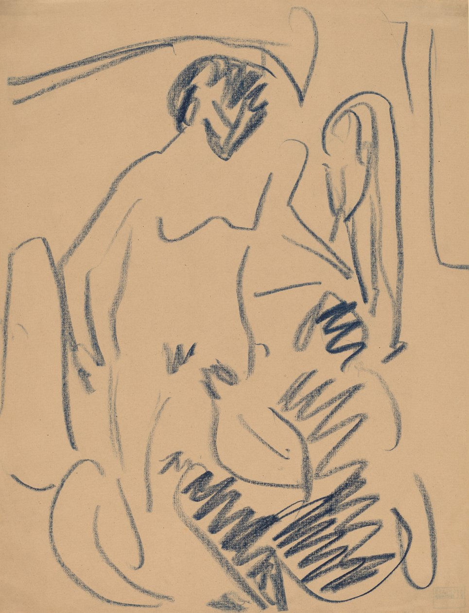 Naken på stranden, 1910. av Ernst Ludwig Kirchner