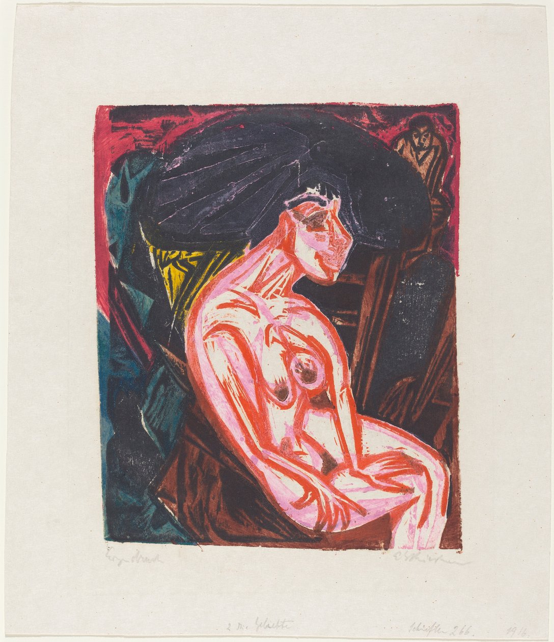Peter Schlemihls fantastiske historie: Peter Schlemihls elskede..., 1915. av Ernst Ludwig Kirchner