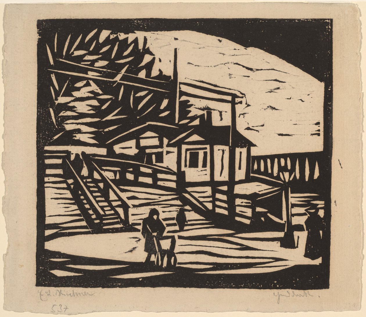 Skur ved bredden av Elbe, 1906. av Ernst Ludwig Kirchner