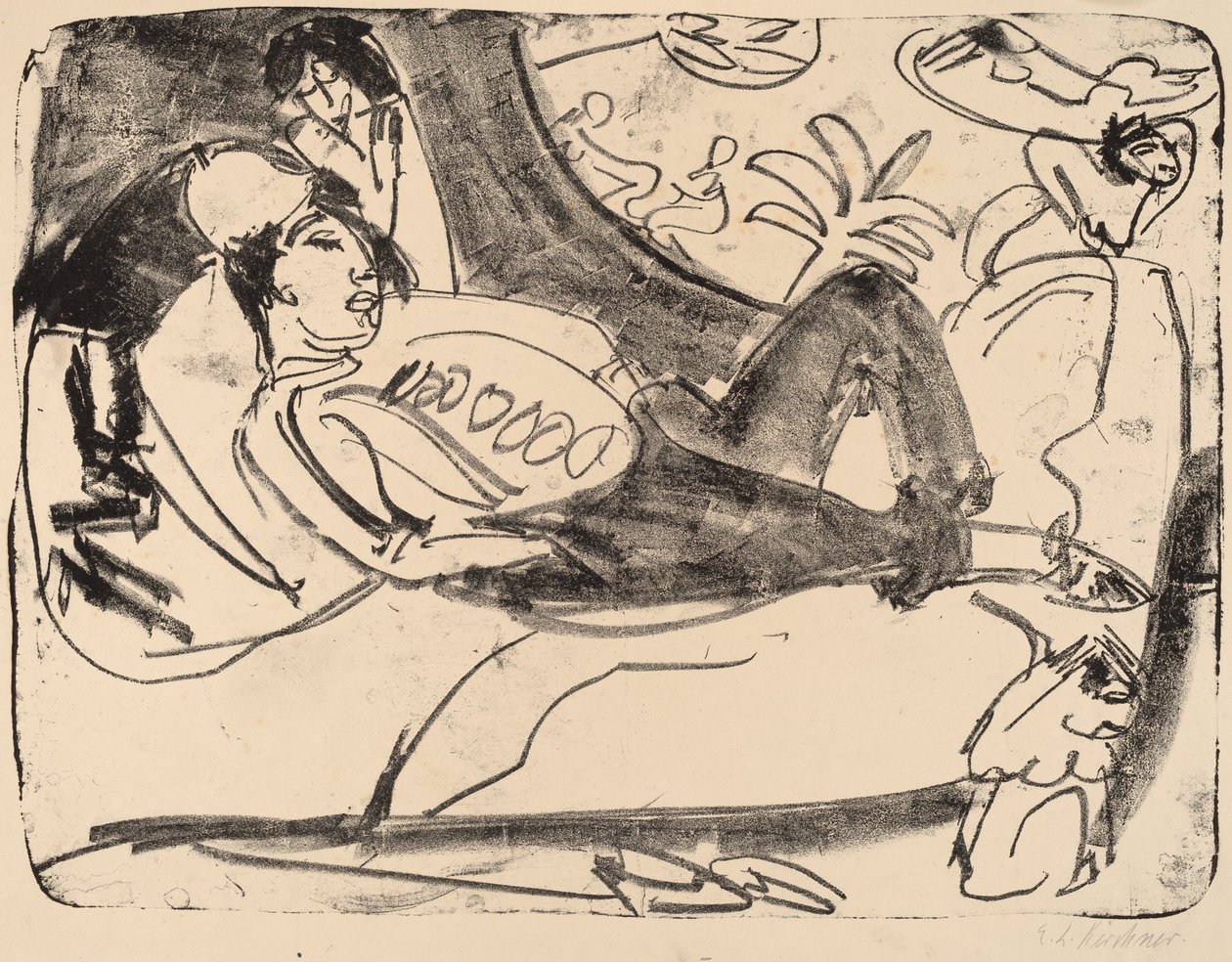 Siesta, 1911-1912. av Ernst Ludwig Kirchner