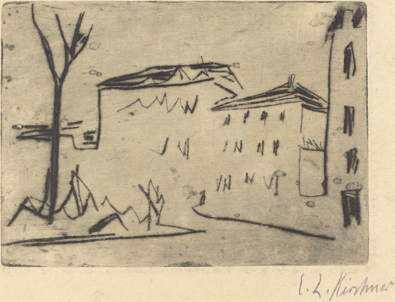 Gatehjørne i Dresden Strassenecke Dresden, 1909. av Ernst Ludwig Kirchner